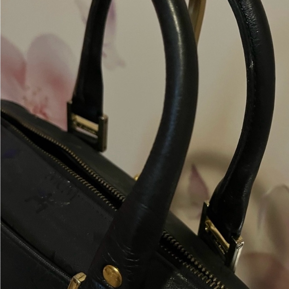 MCM Black Satchel with Structured Design and Monogram - Picture 6 of 15